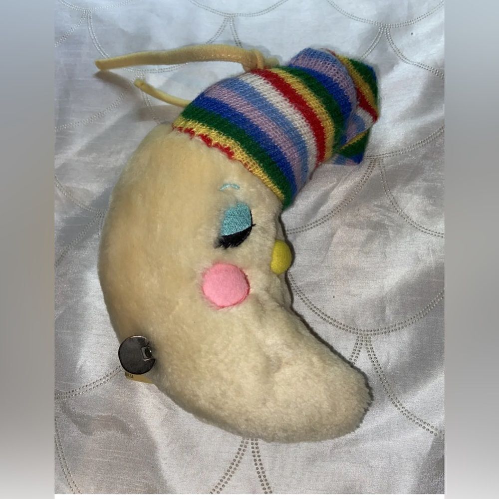 Rare 1982 R. Dakin “Baby Things” Sleepy Moon‎ with Rainbow Hat – Wind-Up Lullaby